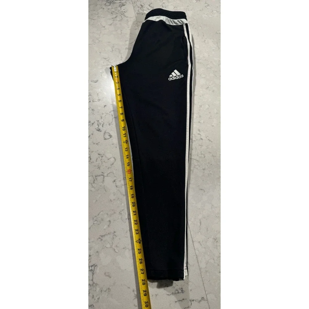 Adidas Track Pants Mens Medium Black Climacool Tapered 3 Stripe Zip Ankle